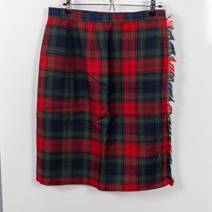 NWT Plaid Wool Rafaella Wrap Skirt